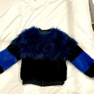 Cool blue and black coat/jacket